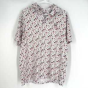 Barstool Sports Golf Polo Country Club Shirt Pin Flag White Preppy Mens Size L